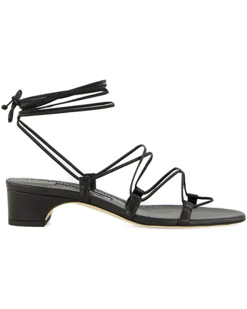 Manolo Blahnik Sandalen mit Blockabsatz - Schwarz Schwarz