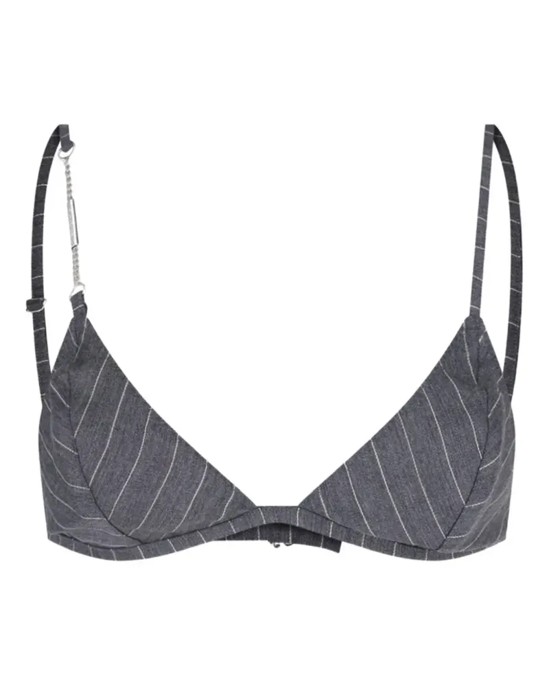 Dondup pinstripe-pattern chain-link bra - Grau Grau