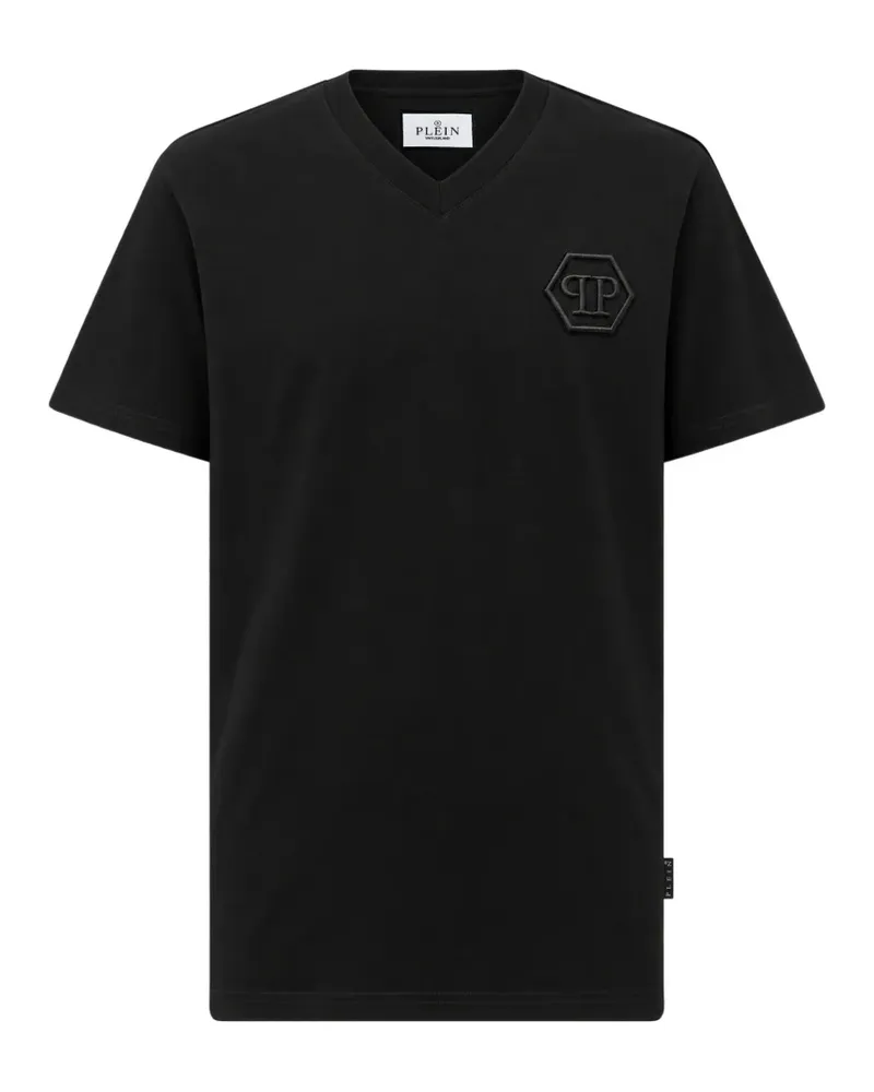 Philipp Plein T-Shirt mit V-Ausschnitt - Schwarz Schwarz
