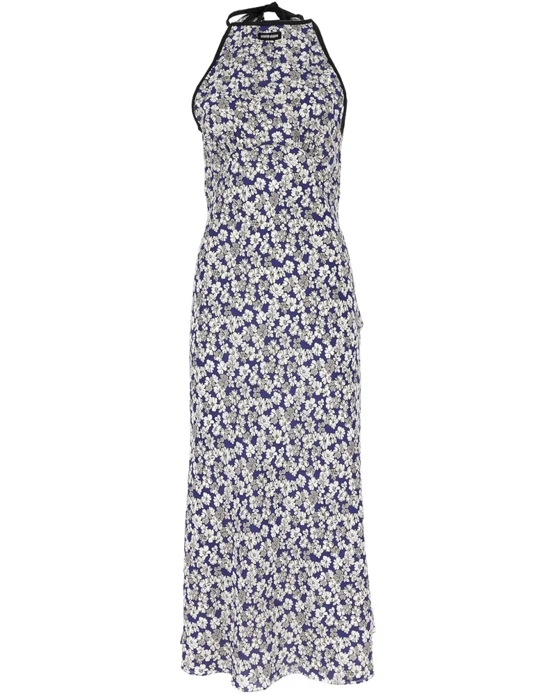 Miu Miu Kleid mit Blumen-Print - Blau Blau