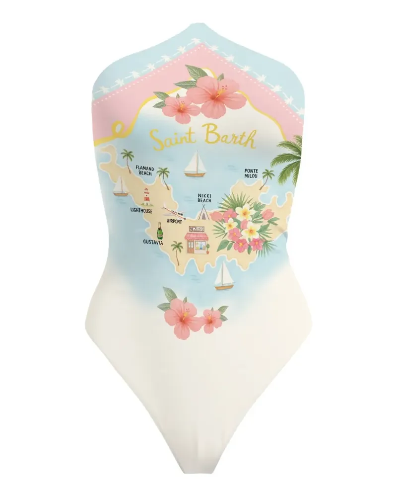 MC2 Saint Barth Meryem graphic-print swimsuit - Blau Blau