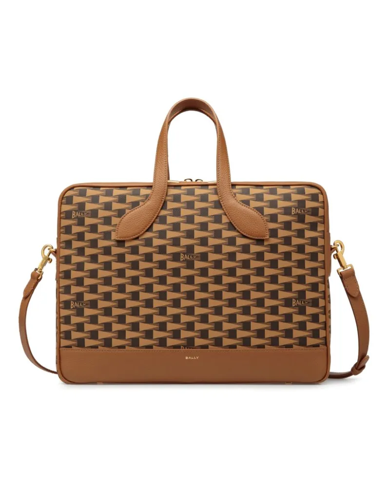 Bally Pennant Aktentasche mit Monogramm Braun