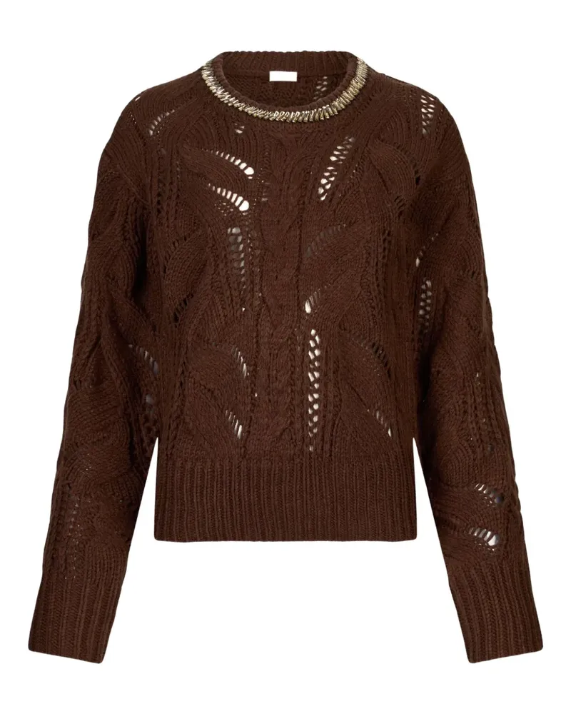Liu Jo Pullover mit Schmucksteinen - Braun Braun