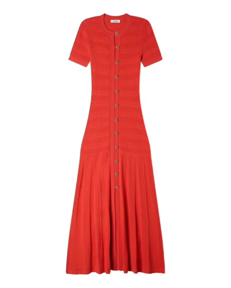 Sandro Midikleid mit Knöpfen - Rot Rot