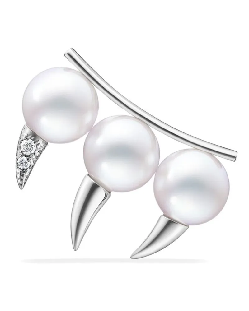 TASAKI 18kt Danger Fang Weißgoldohrring mit Perle - Silber Silber