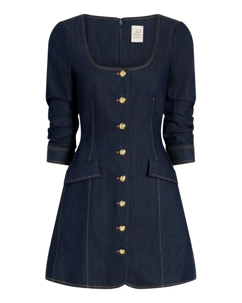 Cinq à Sept Geknöpftes Caidin Jeanskleid - Blau Blau