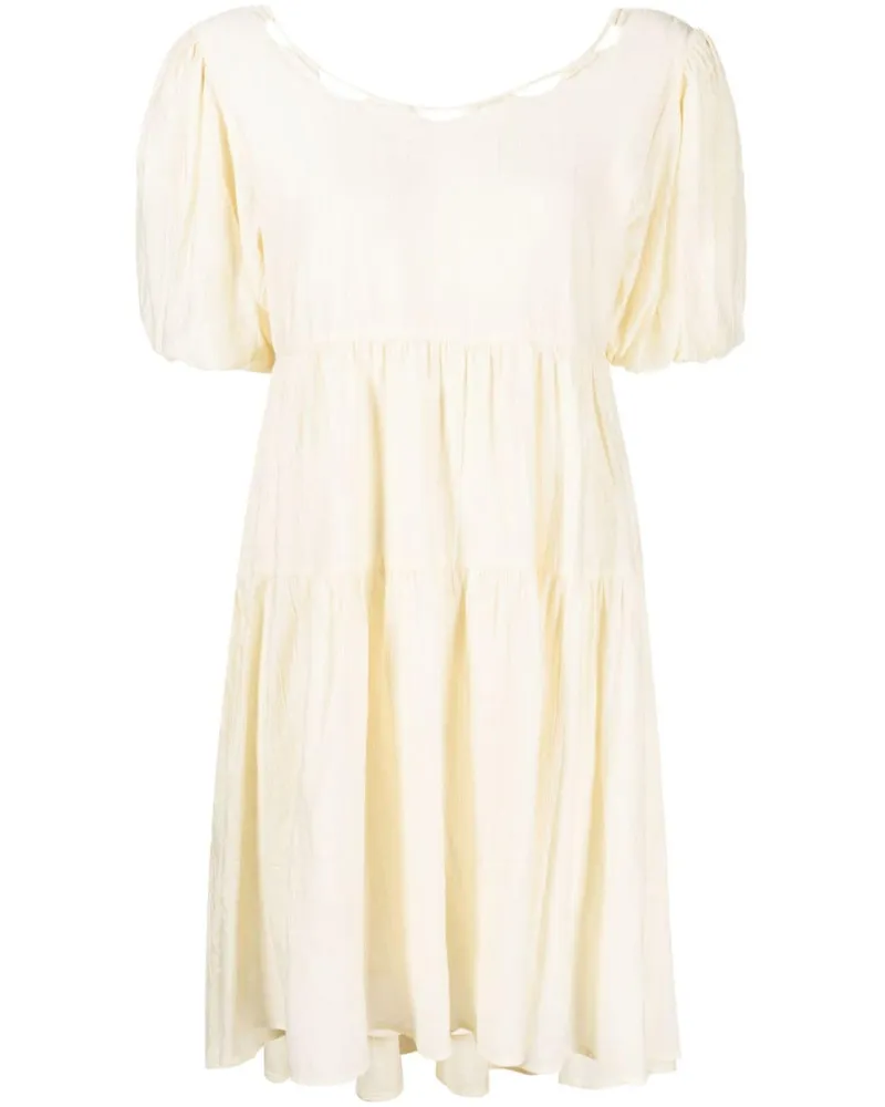 b+ab Kleid mit Puffärmeln - Gelb Gelb