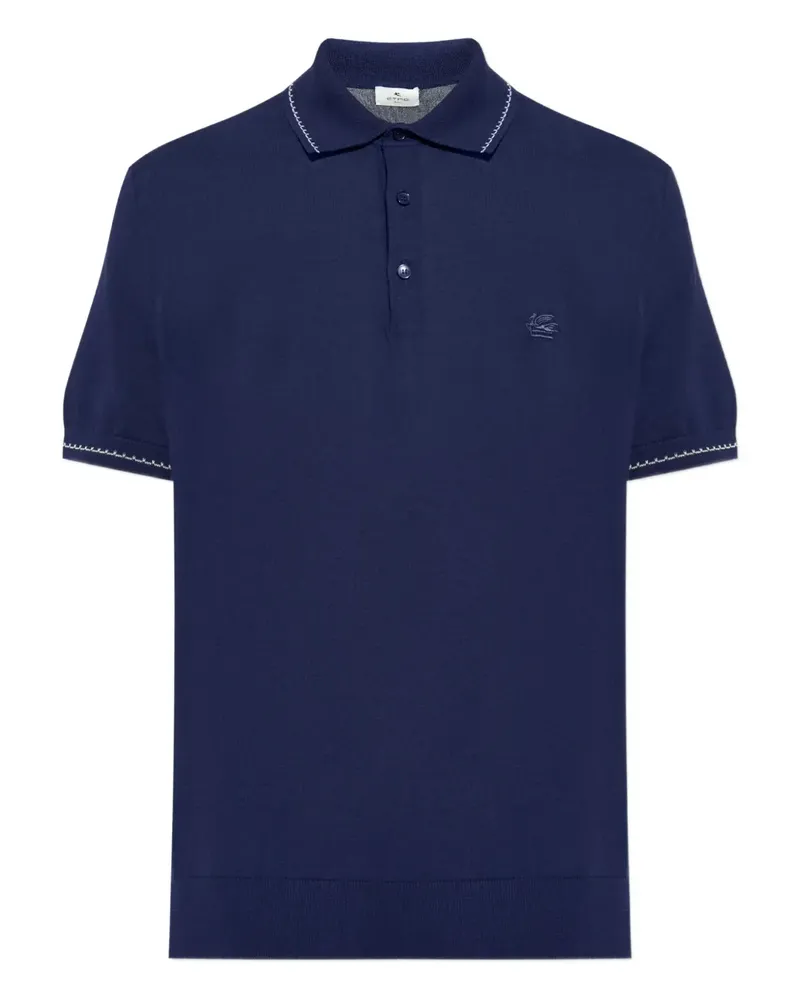 Etro Poloshirt mit Kontrastkragen - Blau Blau