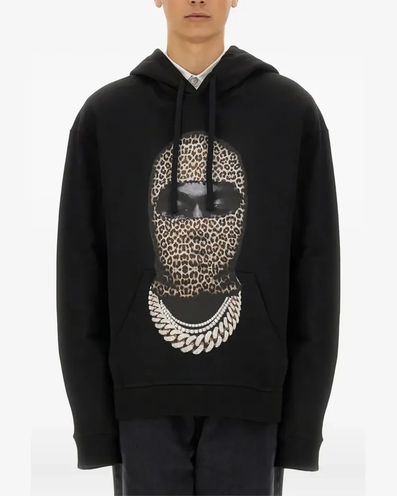 IH NOM UH NIT Hoodie mit Leoparden-Print - Schwarz Schwarz