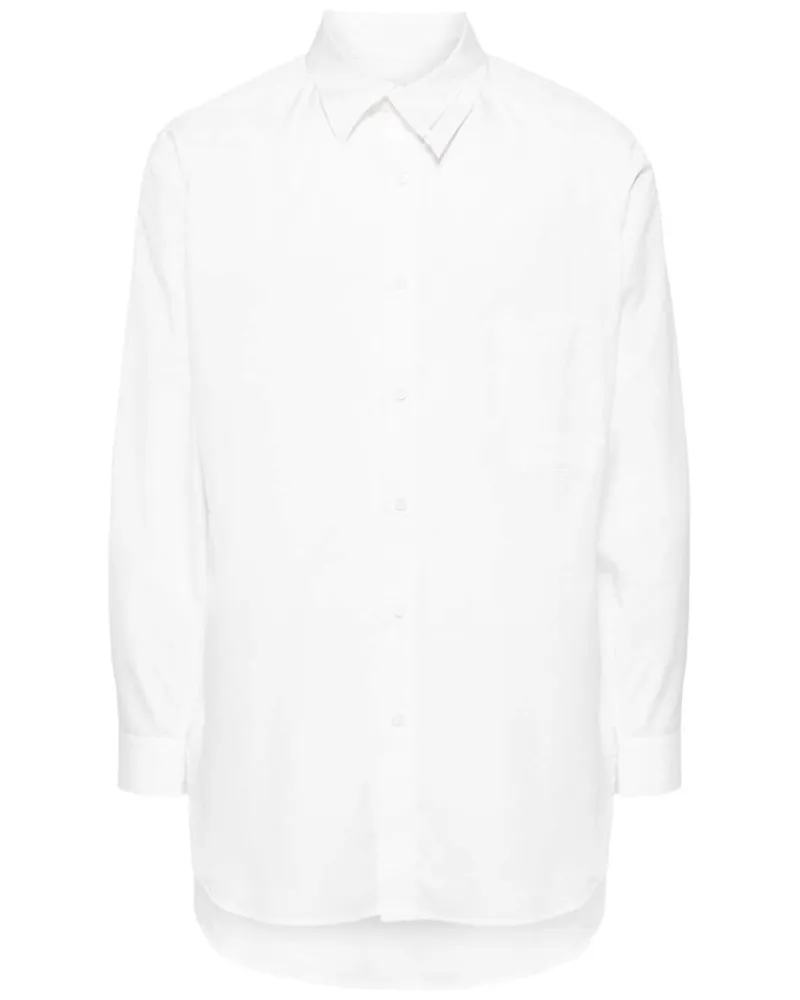 Yohji Yamamoto Hemd mit asymmetrischem Kragen - Weiß Weiß