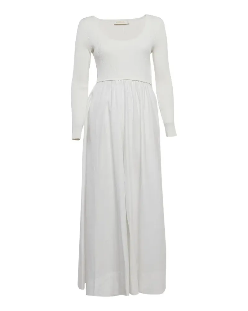 Zimmermann Popeline-Midikleid aus Rippstrick - Weiß Weiß