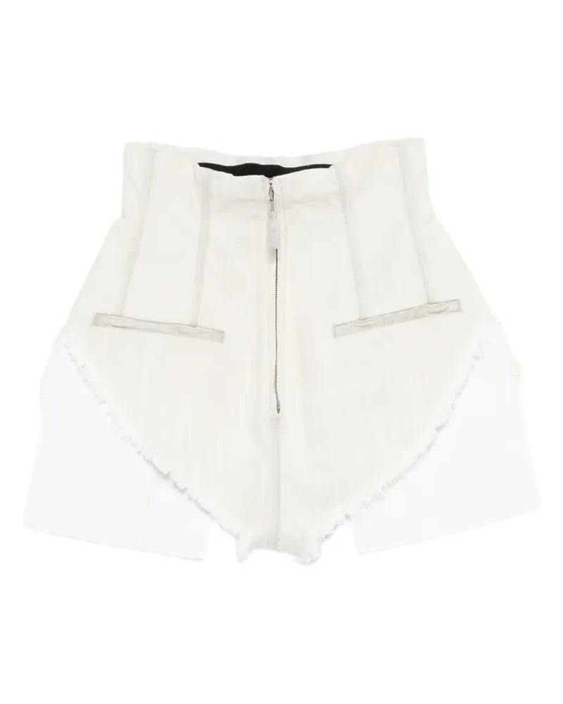 DRKSHDW by Rick Owens Dirt Cutoffs zip-fastening frayed shorts - Nude Nude