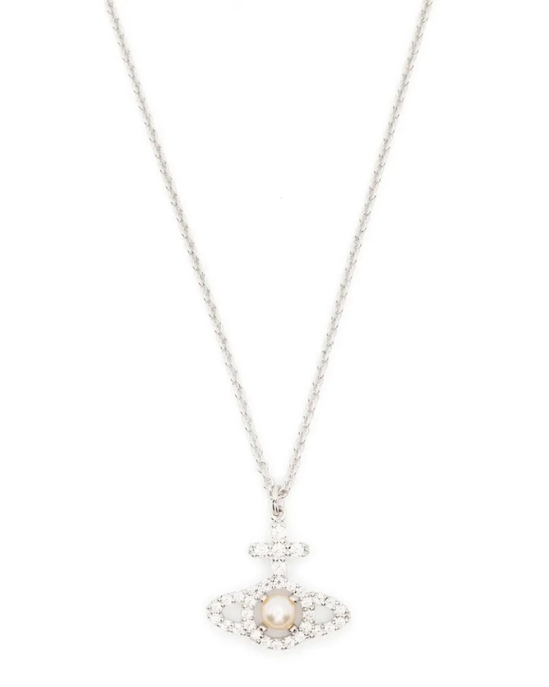 Vivienne Westwood Olympia Halskette mit Perlenanhänger Silber