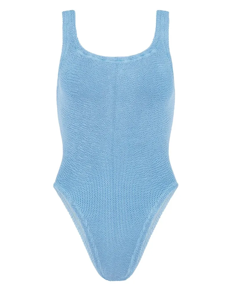 Hunza G Badeanzug mit eckigem Ausschnitt - Blau Blau