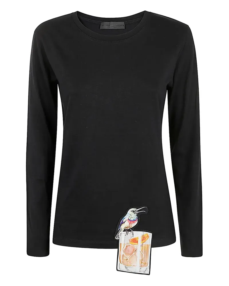 Maria Calderara appliqué-motif top - Schwarz Schwarz