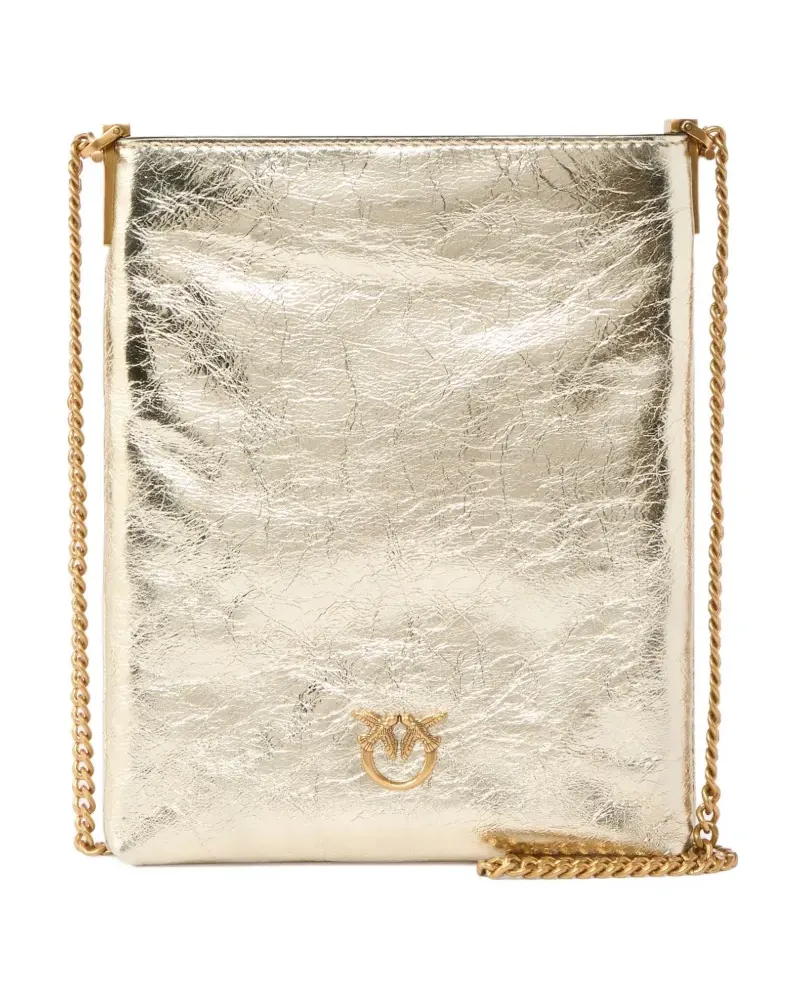 Pinko metallic-finish mini clutch bag - Gelb Gelb