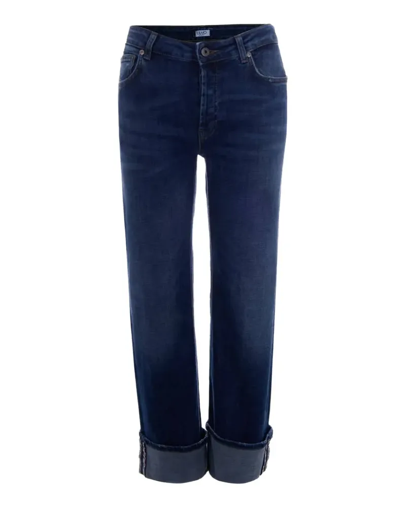 Liu Jo whiskered turn-up jeans - Blau Blau