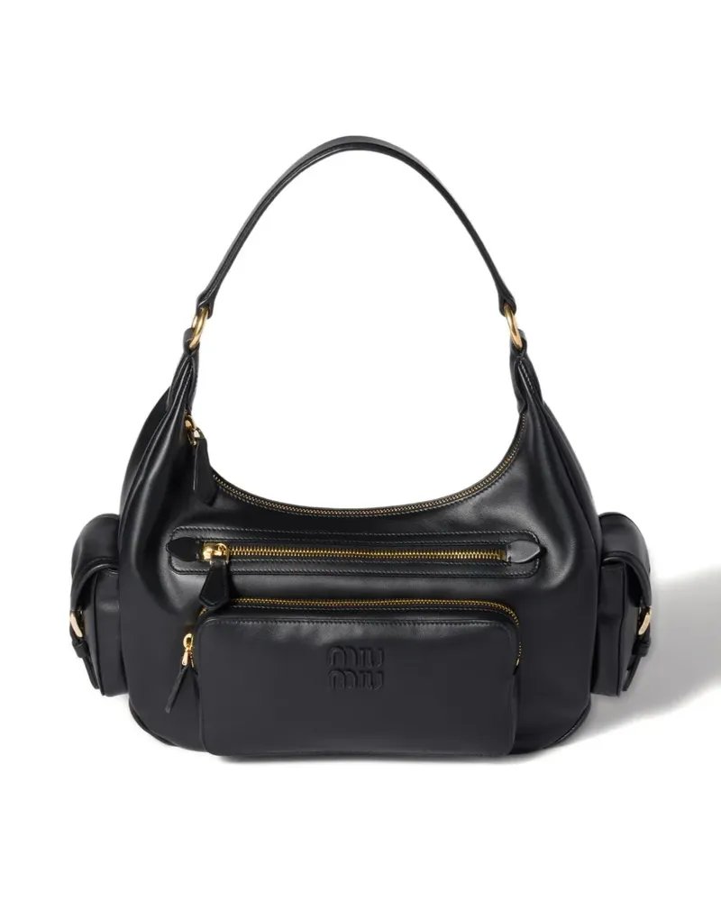 Miu Miu Pocket Schultertasche - Schwarz Schwarz