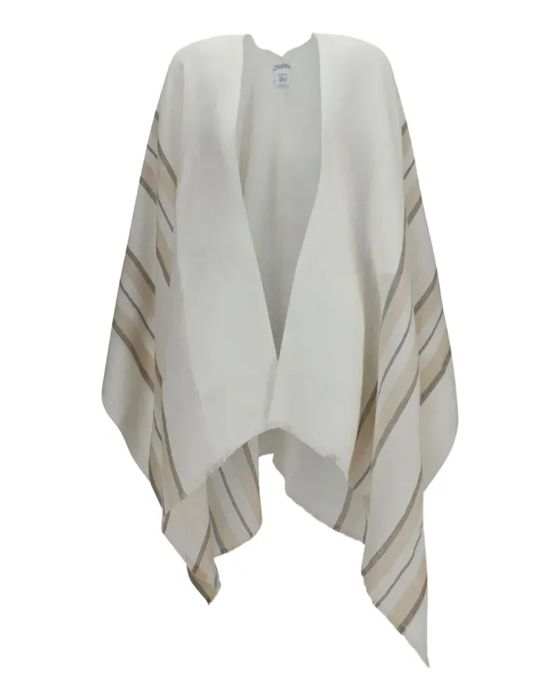 Brunello Cucinelli sequin-embellished striped poncho - Nude Nude