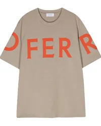 Ferragamo T-Shirt mit Logo-Print Nude