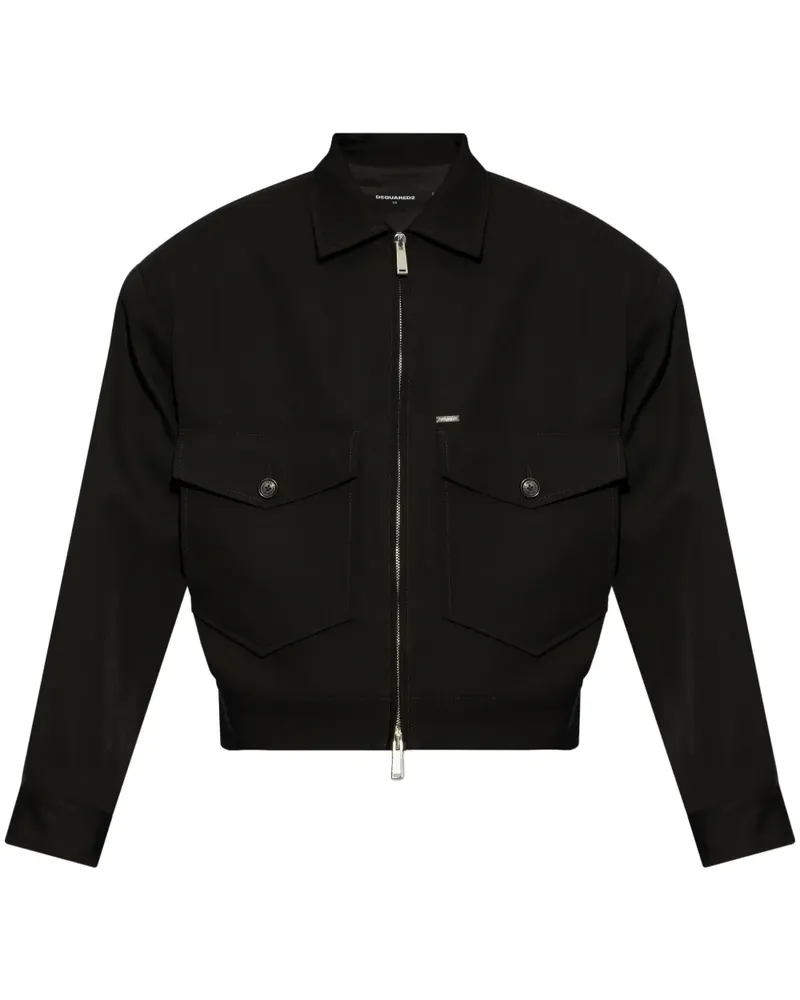 Dsquared2 Bomberjacke aus Wolle - Schwarz Schwarz