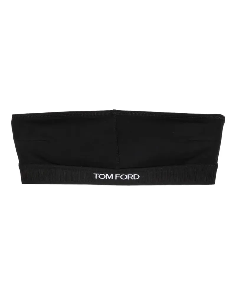 Tom Ford Bandeau-BH mit Logo - Schwarz Schwarz