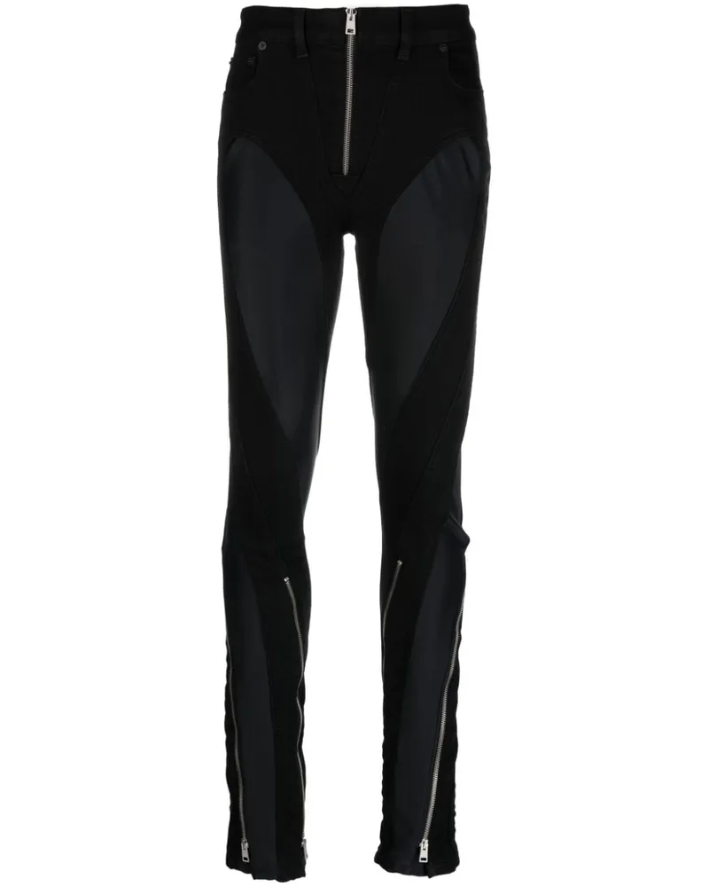 Thierry Mugler Spiral Schlagjeans - Schwarz Schwarz