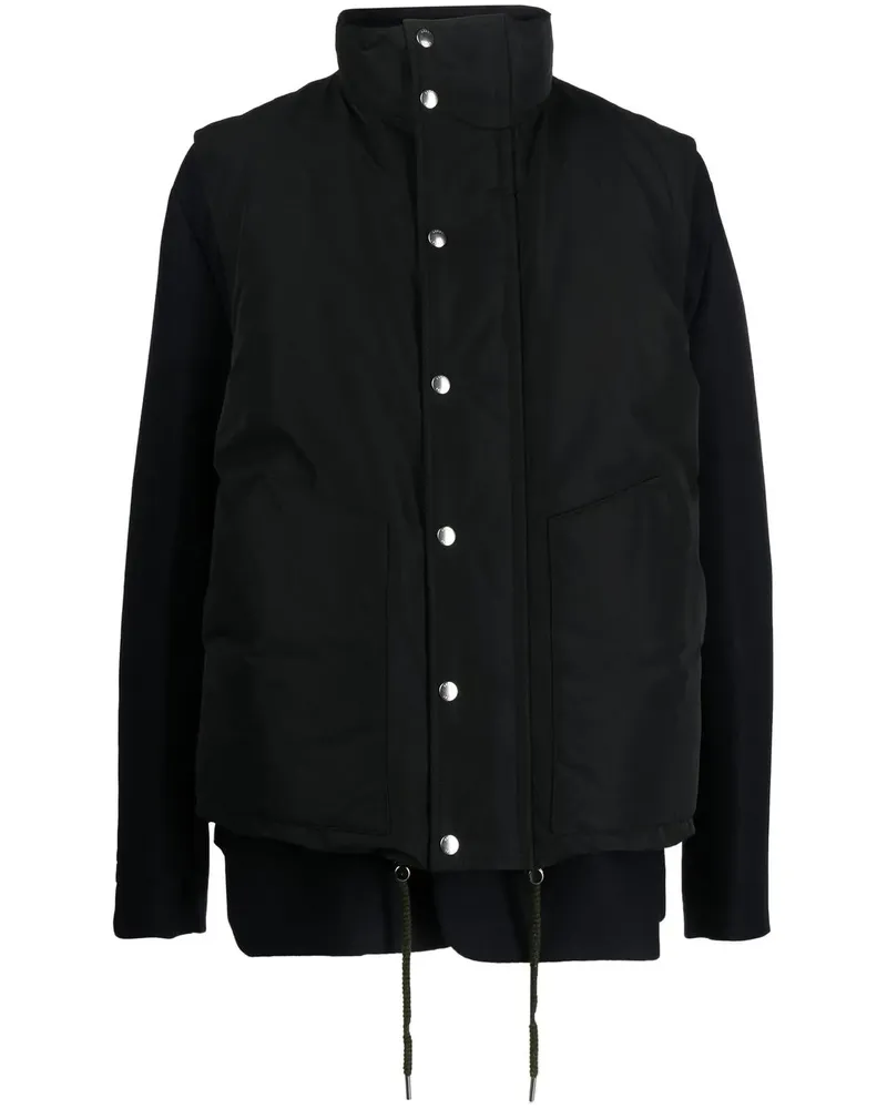 Sacai Jacke im Layering-Look - Schwarz Schwarz