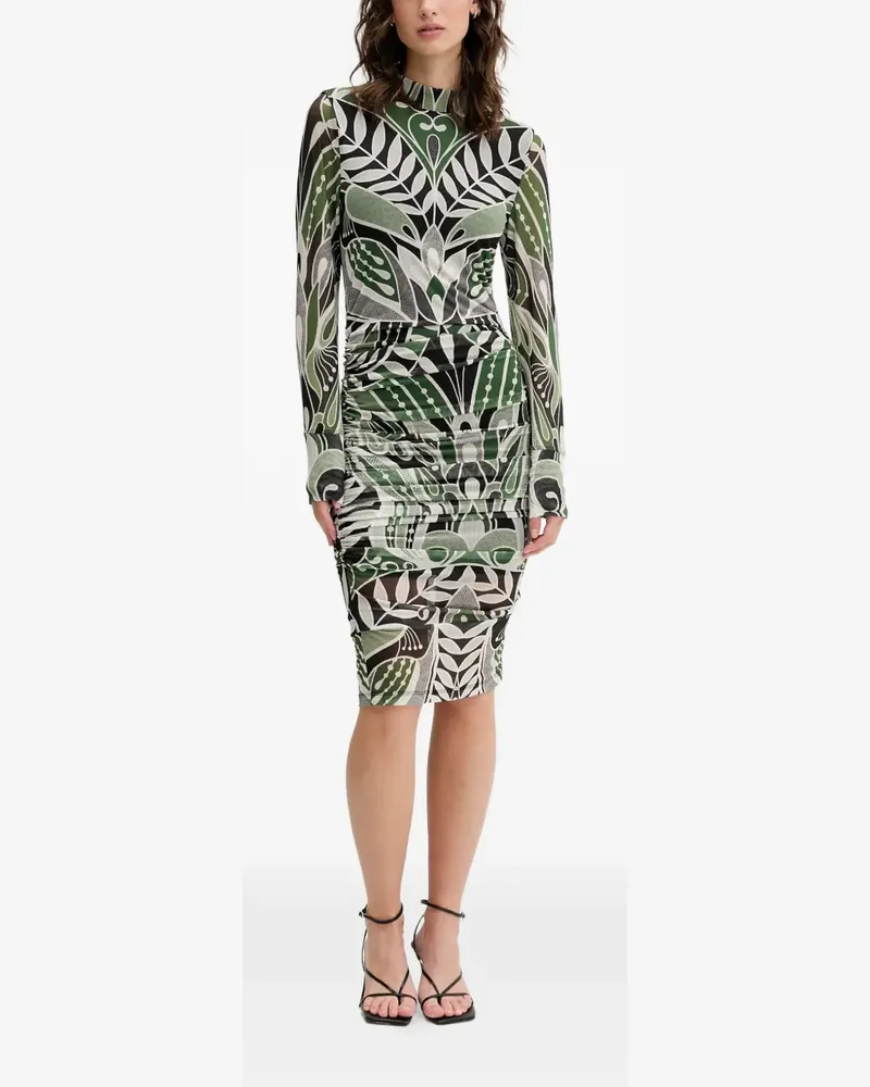 FARM Rio long-sleeve floral-pattern midi dress - Grün Grün