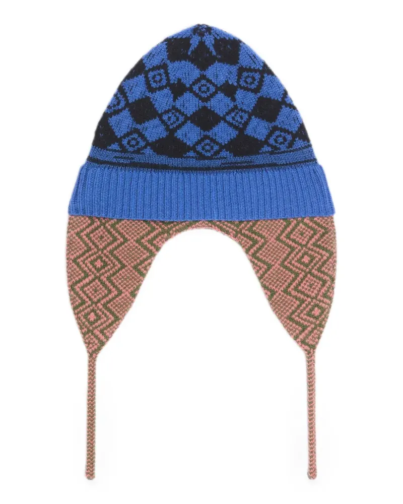 Dries van Noten Jacquard-Wollmütze - Blau Blau