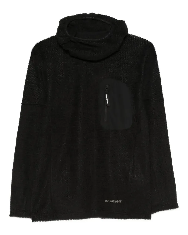 and wander zip-pocket hoodie - Schwarz Schwarz