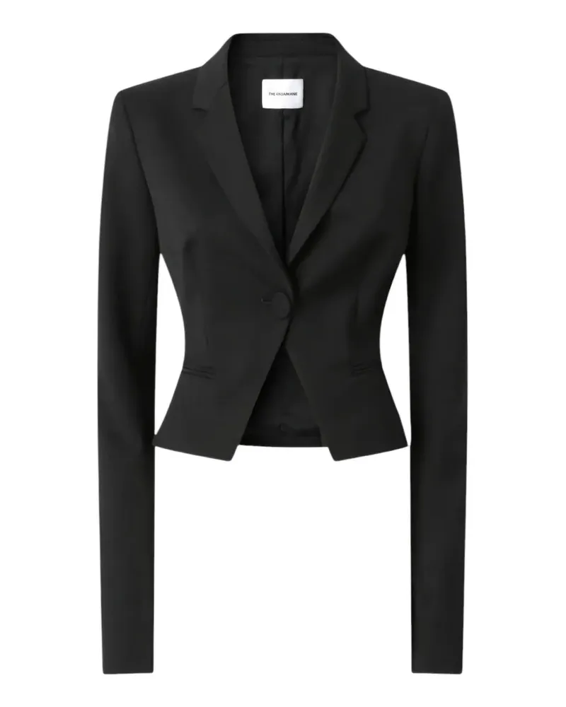 ANDAMANE Einreihiger Zefira Cropped-Blazer - Schwarz Schwarz