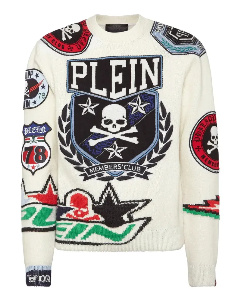 Philipp Plein patches round-neck sweater - Nude Nude