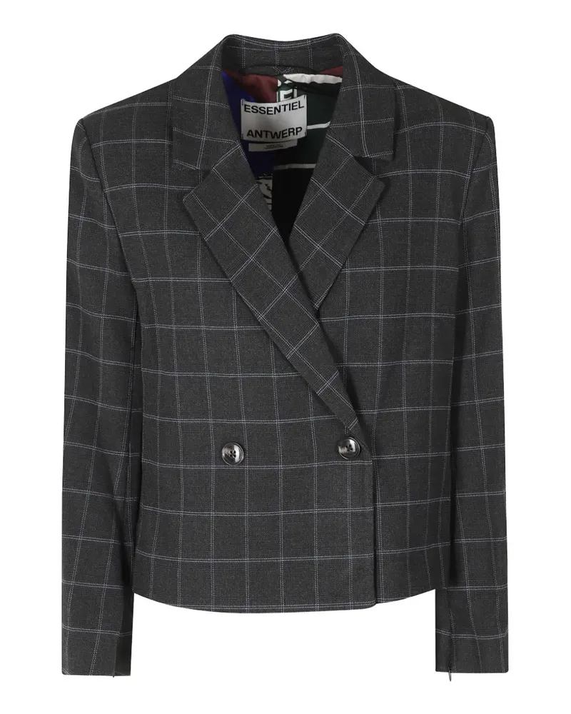 Essentiel Kiana check-pattern double-breasted blazer - Grau Grau