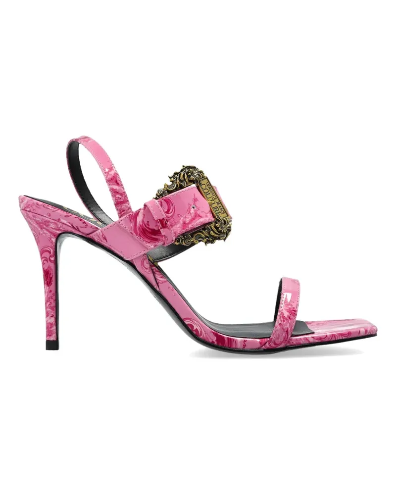 Versace Jeans Emily buckle patterned heeled sandals - Rosa Rosa
