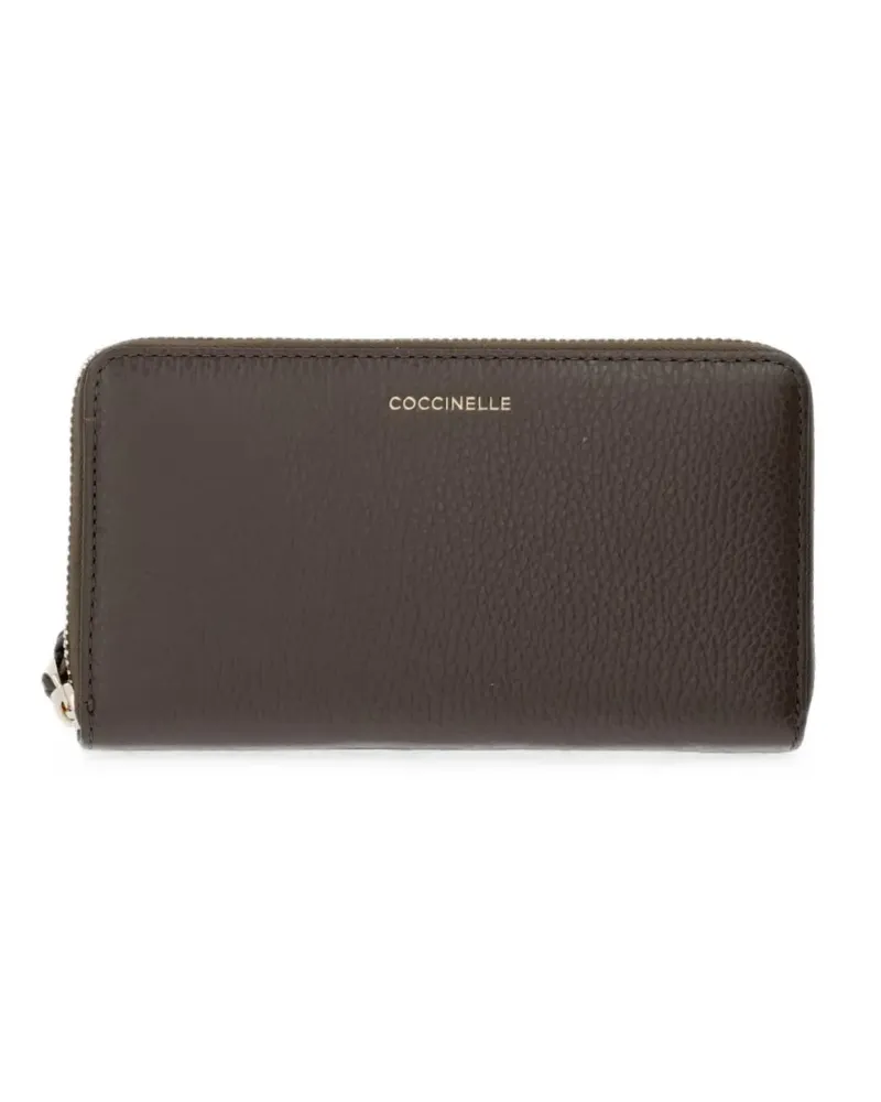 Coccinelle logo-print pebbled-leather wallet - Braun Braun
