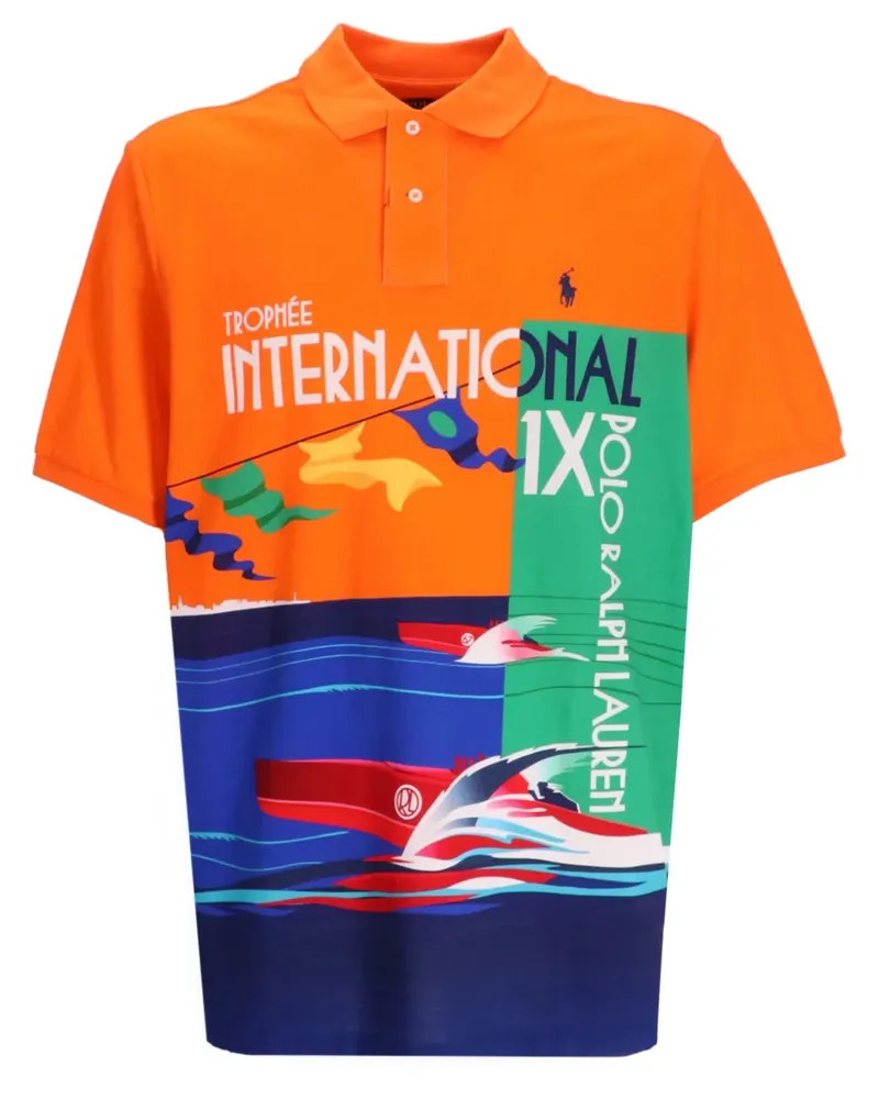 Ralph Lauren Poloshirt mit grafischem Print - Orange Orange