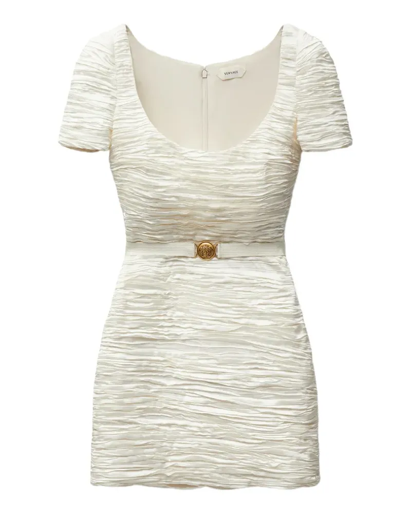 Versace silk satin draped mini dress - Weiß Weiß