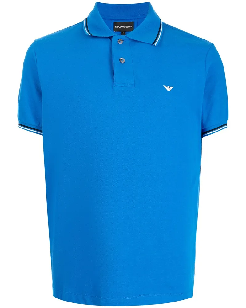 Emporio Armani Poloshirt mit Logo-Stickerei - Blau Blau
