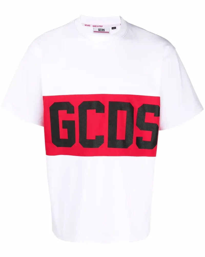 GCDS T-Shirt mit Logo-Print - Weiß Weiß
