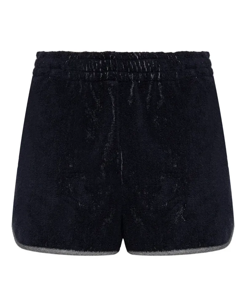 Versace Frottee-Shorts mit Logo-Stickerei - Blau Blau