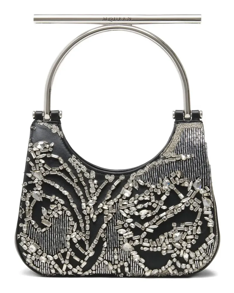 Alexander McQueen Mini-Tasche mit T-Riemen - Schwarz Schwarz