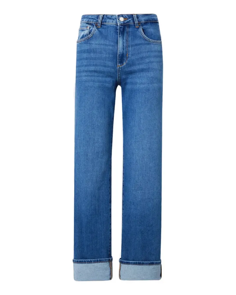 Liu Jo Gerade Jeans mit Umschlag - Blau Blau