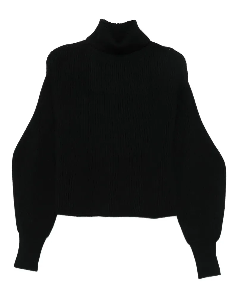 P.A.R.O.S.H. P.A.R.O H. Gerippter Pullover mit Stehkragen - Schwarz Schwarz