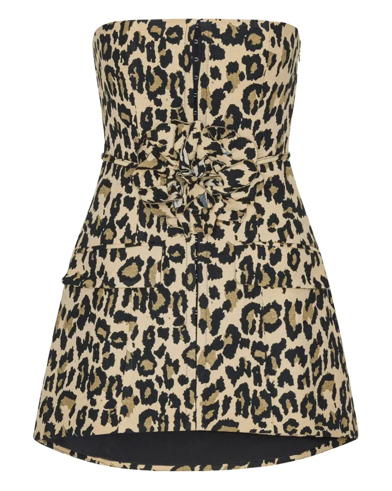 ROTATE Birger Christensen Minikleid mit Leoparden-Print - Braun Braun
