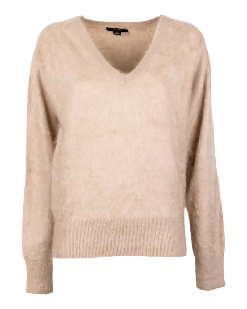 Seventy Gebürsteter Pullover mit V-Ausschnitt aus Strick - Nude Nude
