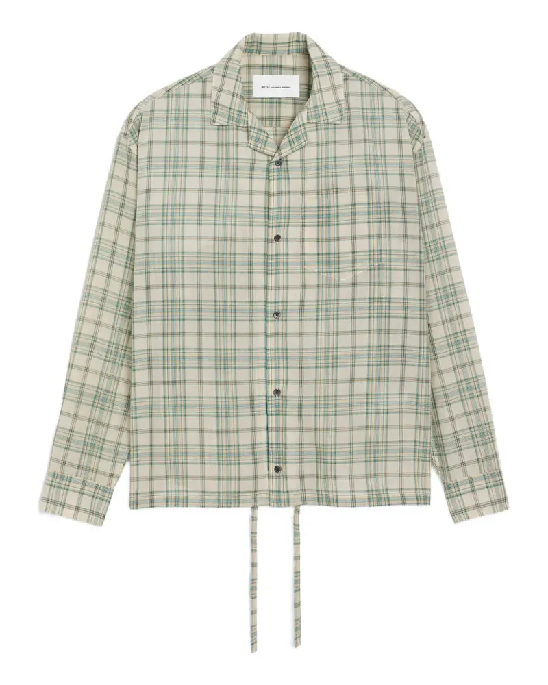 AMI Paris Kariertes Baumwollhemd im Boxy-Fit - Nude Nude