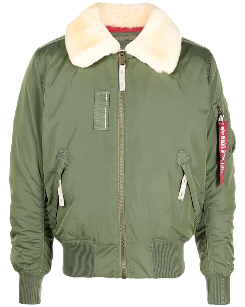 Alpha Industries Injector III Jacke mit Shearling-Kragen - Grün Grün