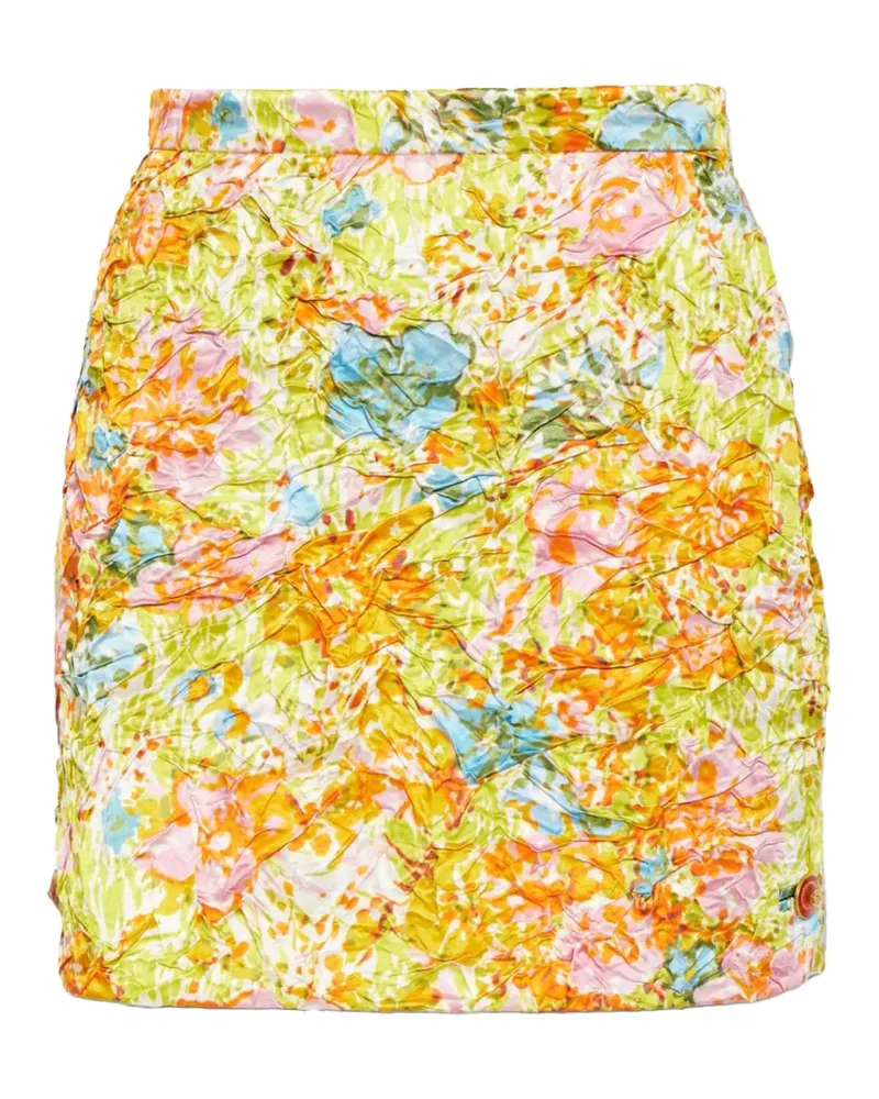 Versace Hemd in Knitteroptik mit Blumenprint - Grün Grün