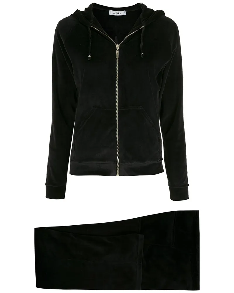 Amir Slama Jumpsuit aus Velours - Schwarz Schwarz